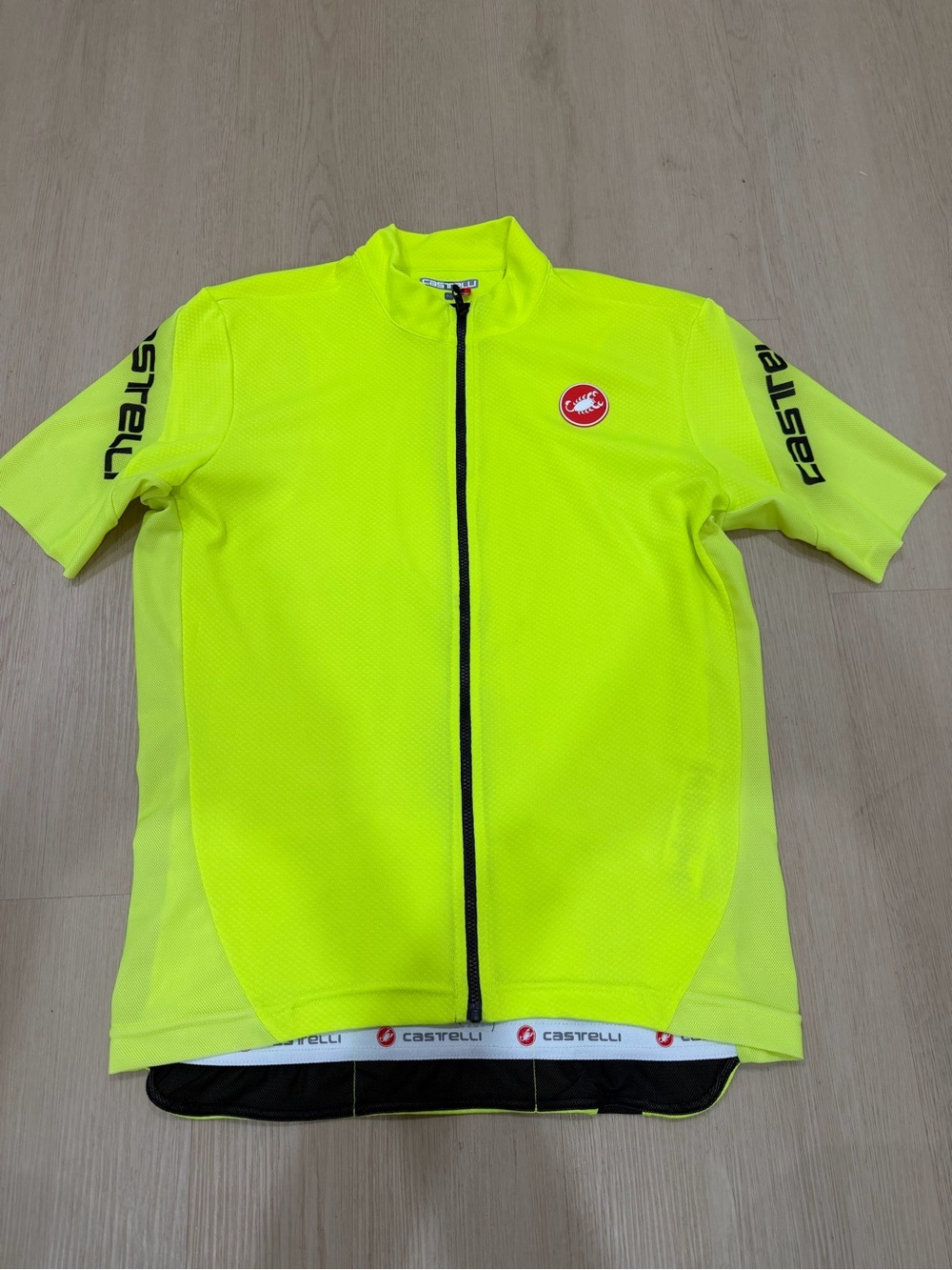 Men’s Castelli Entrata 3 Full Zip Up Cycling Jersey XL Neon Yellow